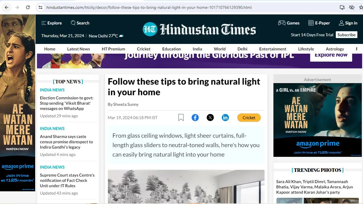 Hindustan Times Cover